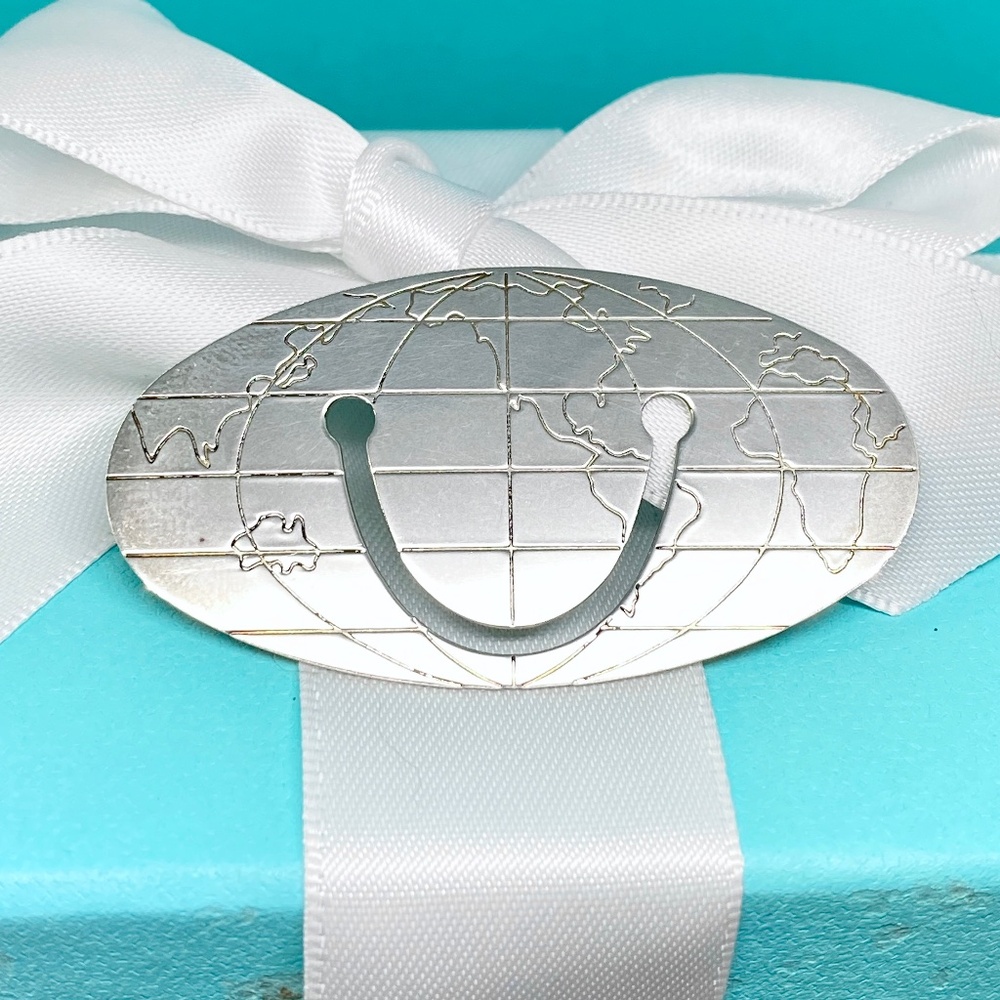 Tiffany & Co world map bookmark nice! 925 sterling silver